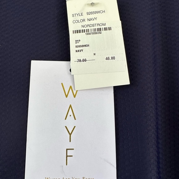 NWT - WAYF Jersey Cutout Knit Dress - Size Medium - Navy - Picture 4 of 13